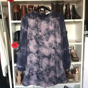 Long sleeve indigo dress